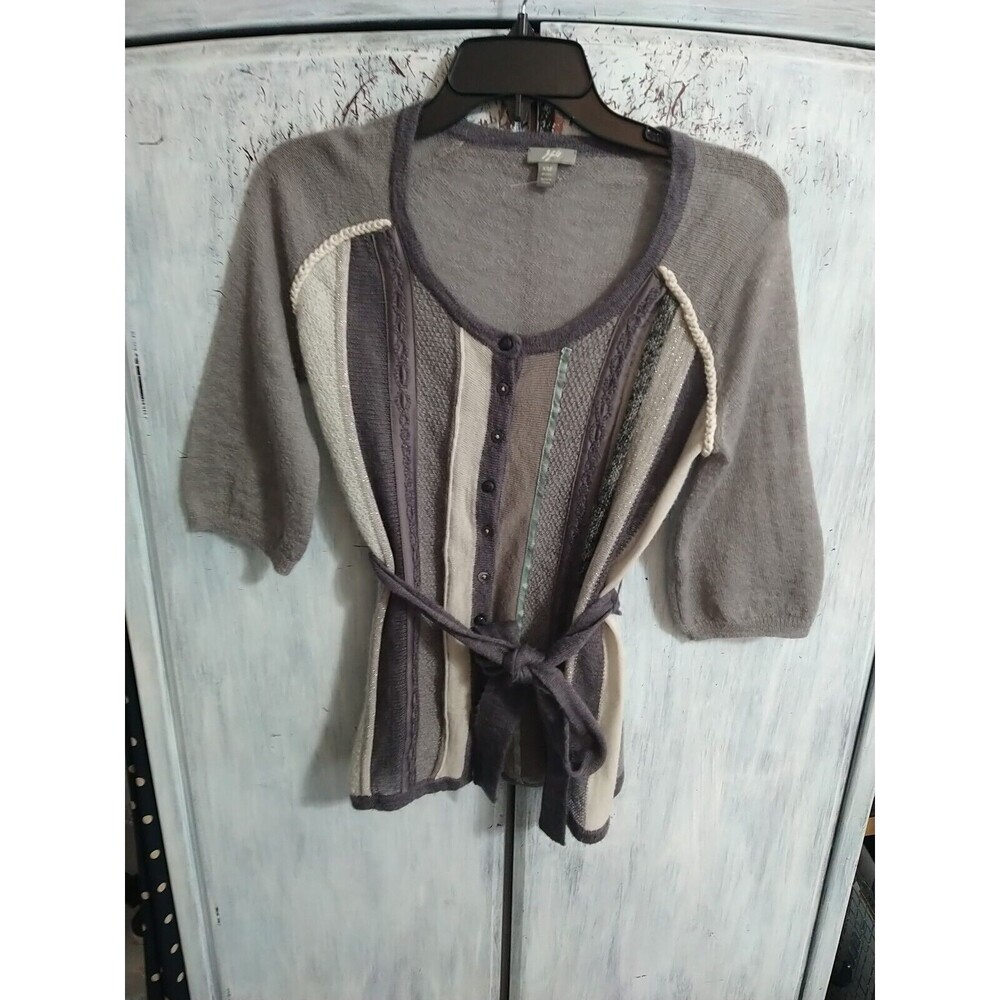 J. Jill Cardigan Button-up Tie Front  Sweater Xsp Multicolor Boho Feminine